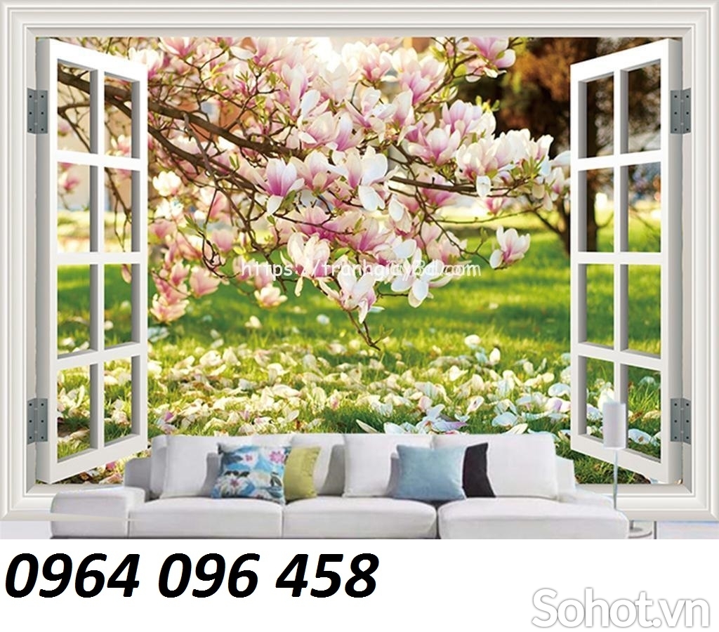 Tranh cửa sổ 3d - tranh gạch 3d cửa sổ - 533SP