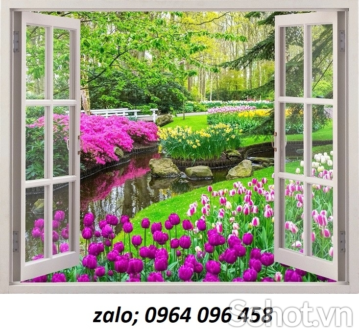Tranh gạch hình cửa sổ 3d - ANM5