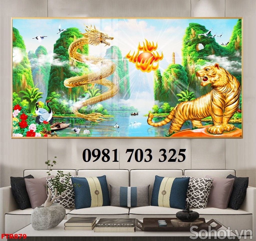 Tranh rồng phượng 3D treo tường