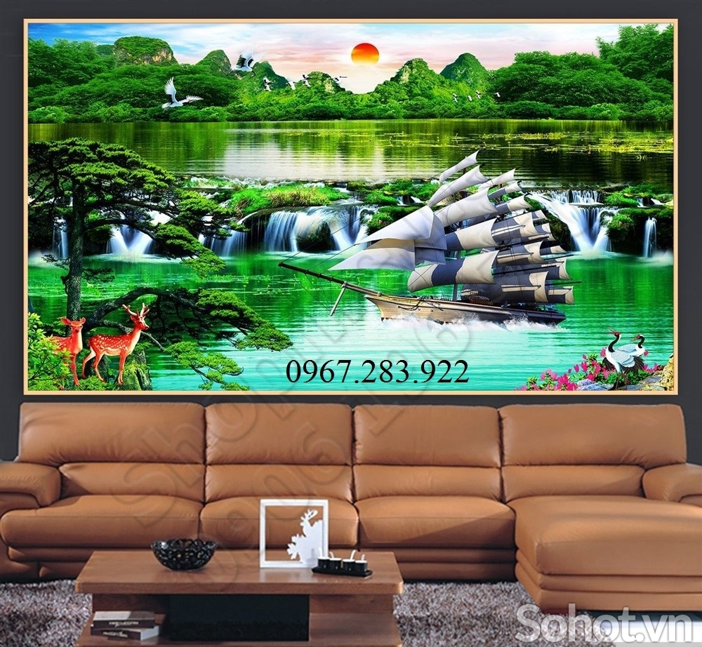 Gạch ốp tường 3D thuyền buồm