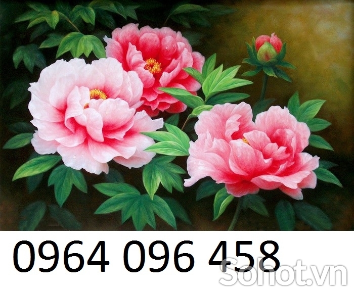Tranh gạch 3d phong thủy hoa mẫu đơn - CVNN96
