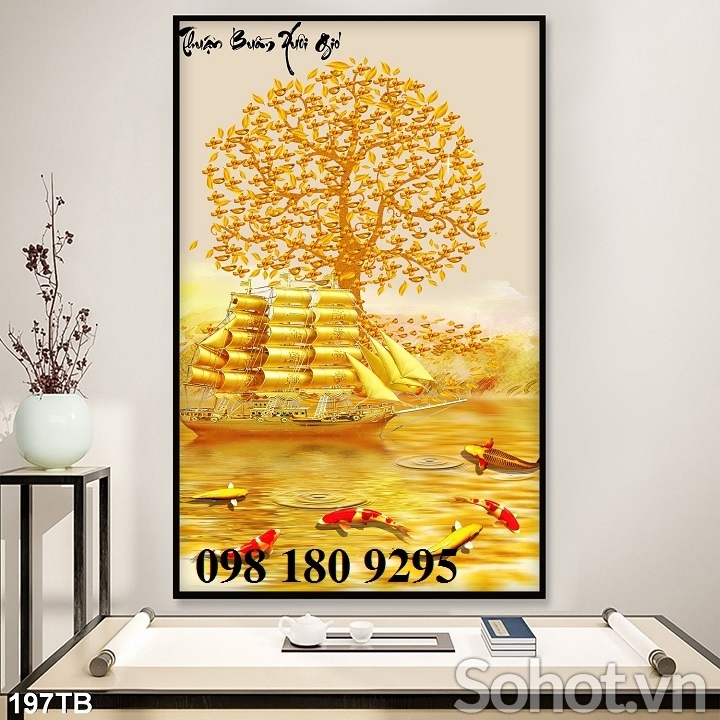 Tranh gạch men - tranh thuyền buồm - gạch tranh