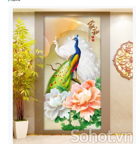 Gạch tranh khổ đứng 3d ốp tường