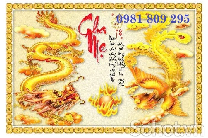 Tranh gạch ốp tường rồng phượng