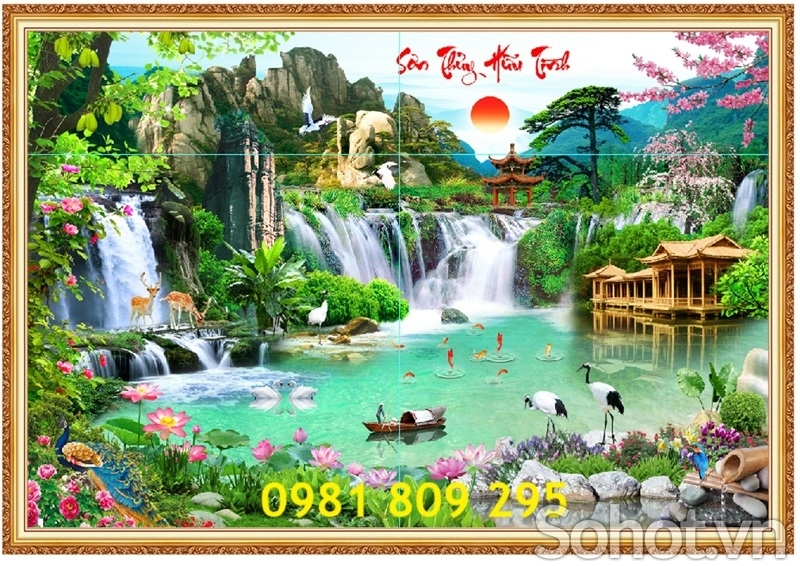 Tranh gạch men - gạch tranh 3d phong cảnh