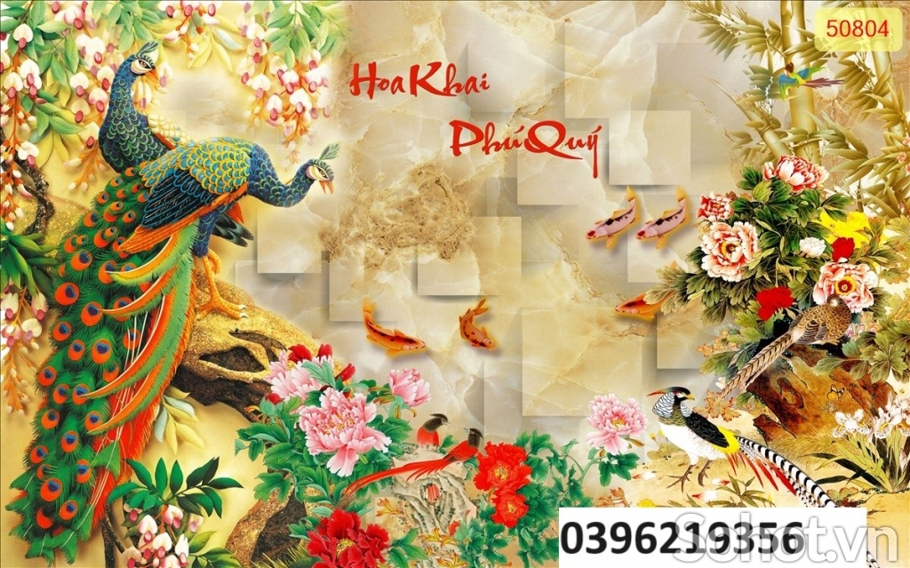 Tranh gạch hình công phượng đẹp