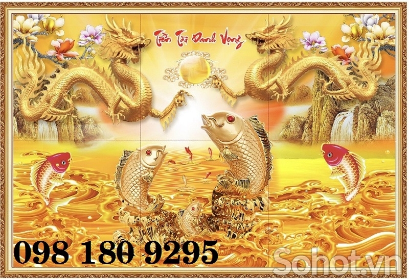 Tranh 3d rồng - tranh gạch men - JF06