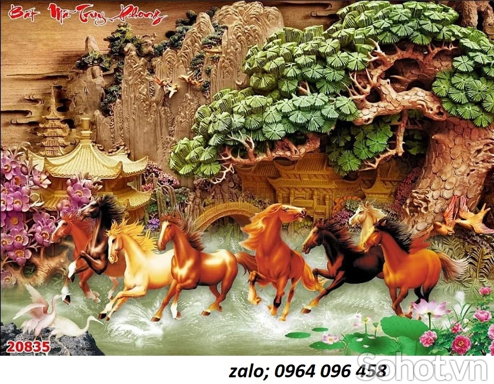 Tranh gạch 3d trang trí phòng khách đẹp 432SN