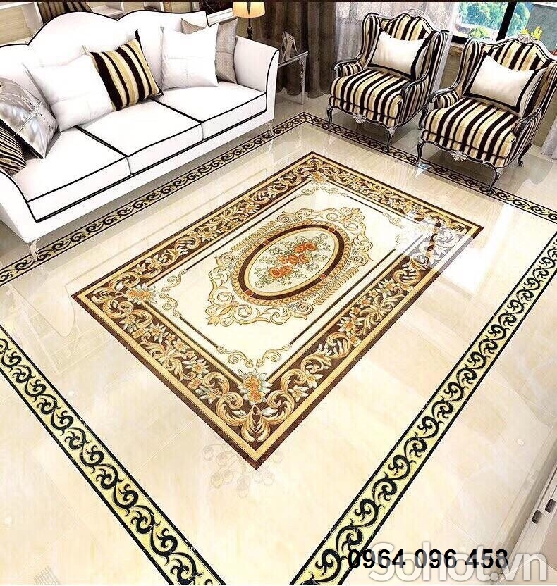 Gạch thảm 3d - thảm gạch 3d lát nền phòng khách - sảnh - 090N