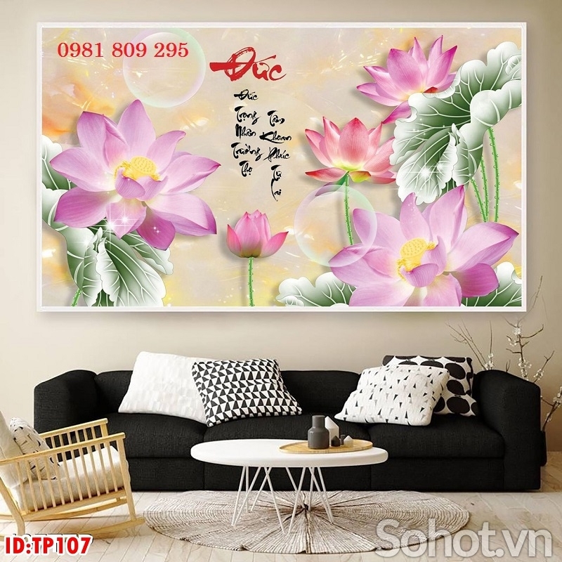 Tranh gạch hoa sen , gạch 3d HP36365