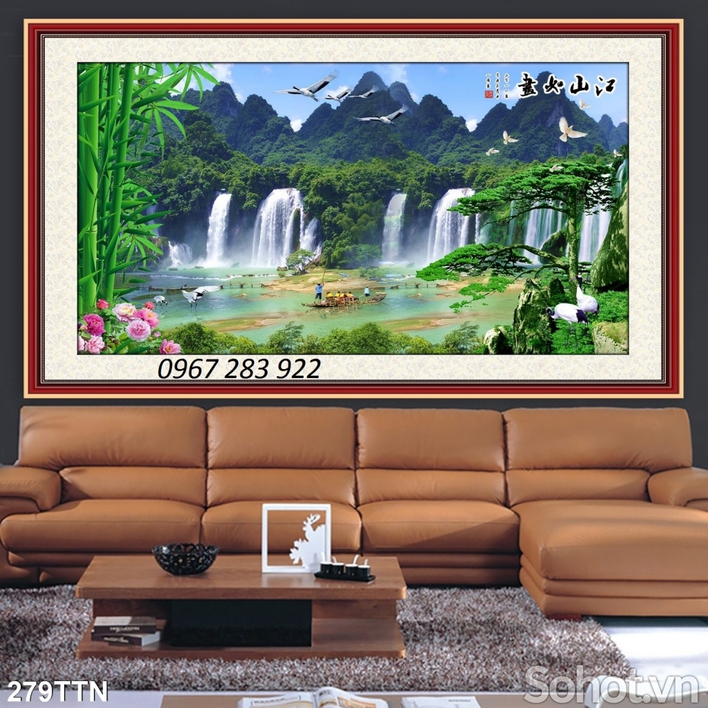 Tranh tường phong cảnh gạch men 3d