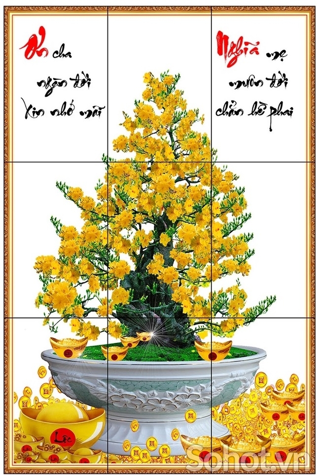 Gạch tranh 3d cây mai vàng - FGD3