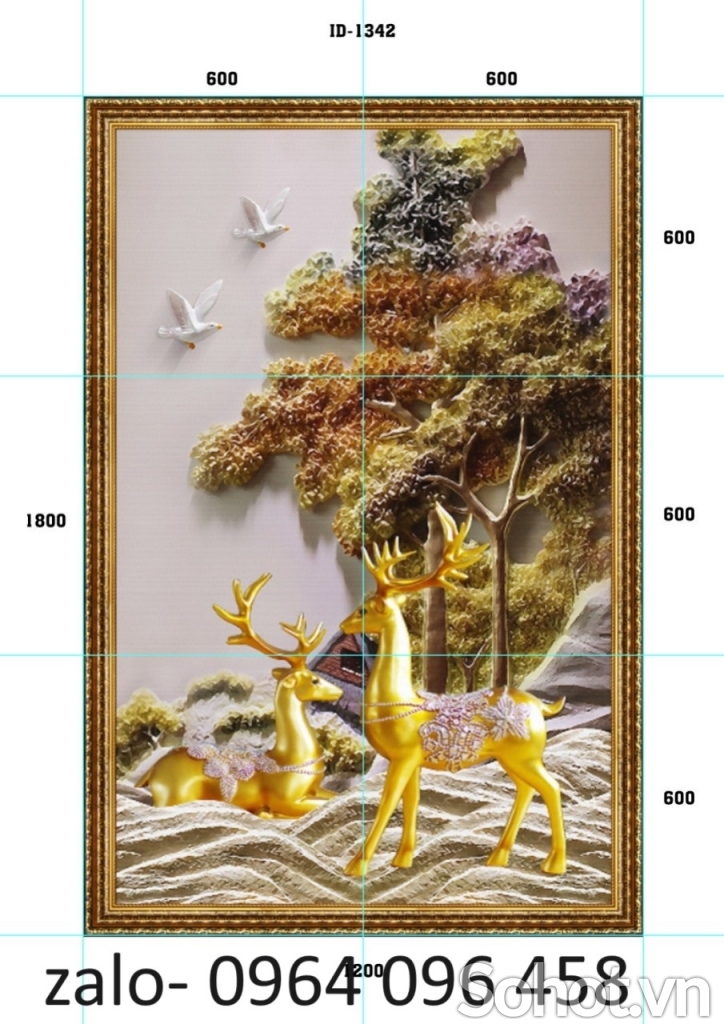 Tranh gạch 3d - gạch tranh 3d trang trí phòng khách - 07CVB