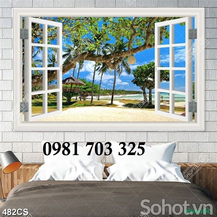Tranh gạch cửa sổ 3D trang trí phòng