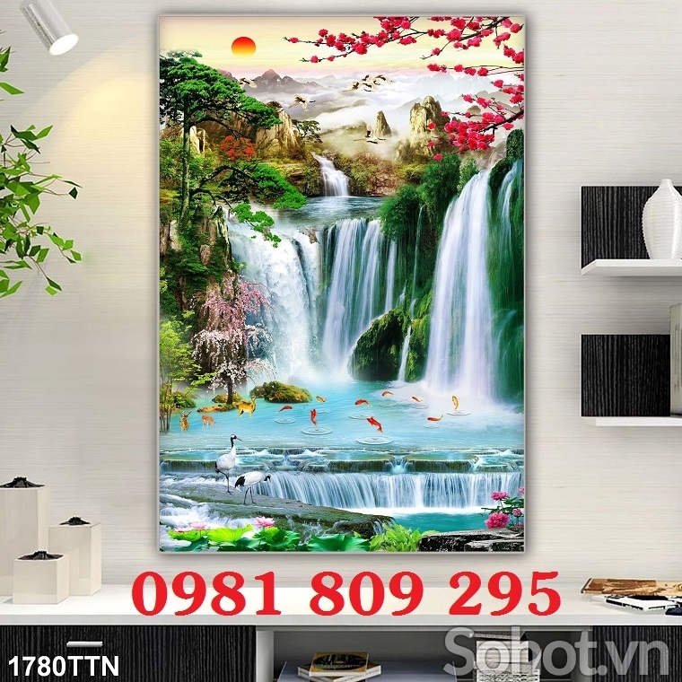 Tranh 3d phong cảnh , tranh gạch ốp hiên nhà