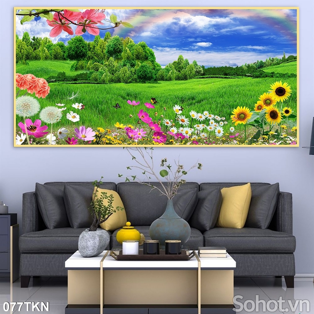 tranh gạch 3d trang trí phòng khách