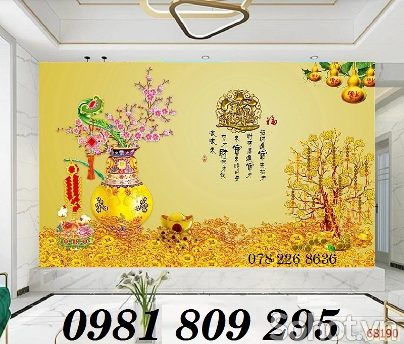 Tranh cây tiền vàng - gạch tranh 3d