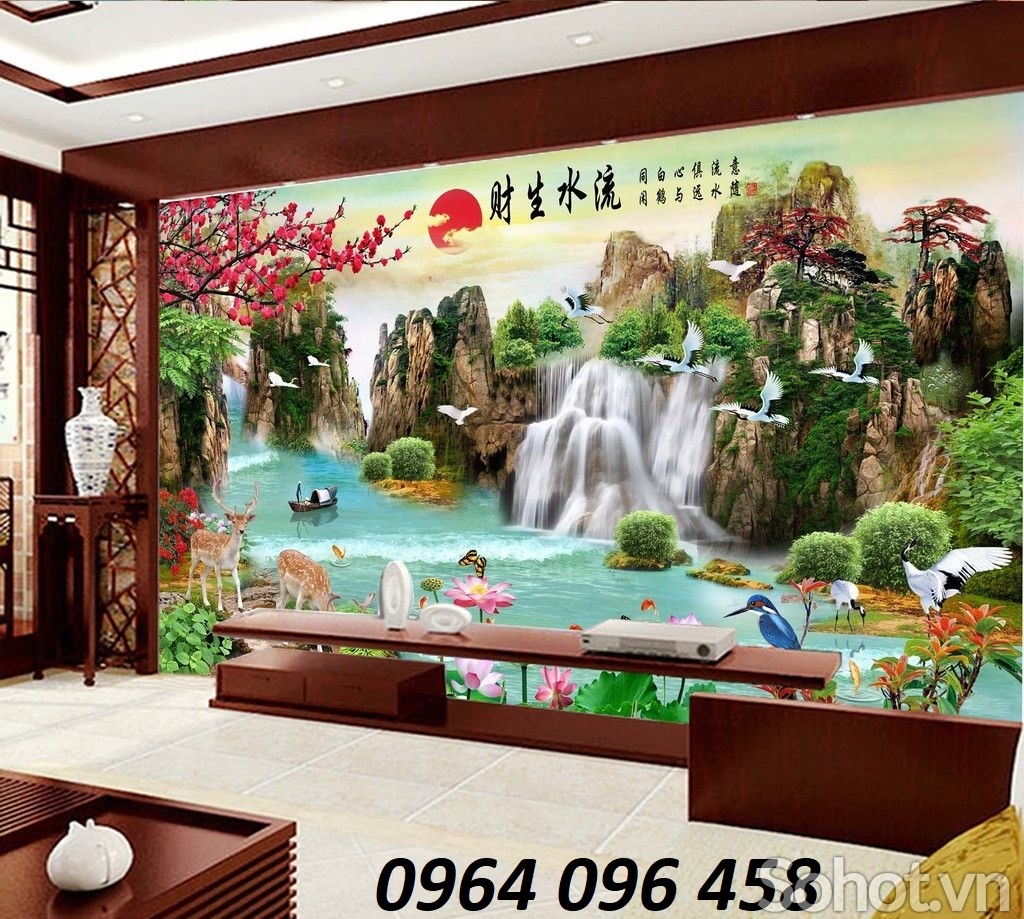 Tranh gạch men 3d phong thủy phòng khách - 555XL