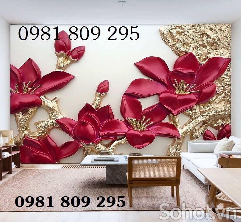 Tranh gạch men hoa mẫu đơn