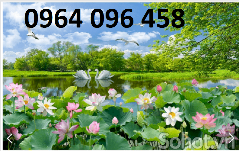 Tranh gạch 3d hoa sen ốp tường - 9000CM