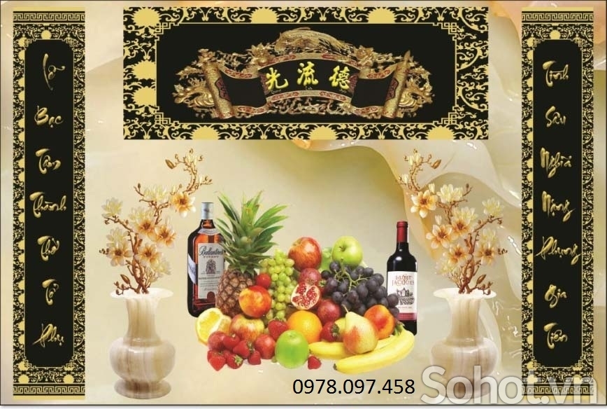 Tranh gạch 3D - tranh phòng thờ