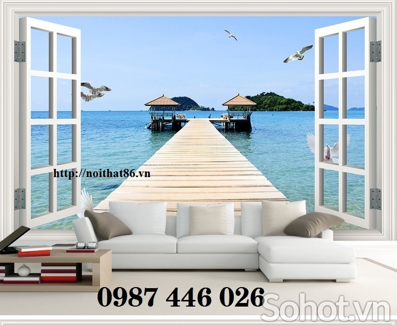 Gạch tranh cửa sổ 3d ốp tường HP9272