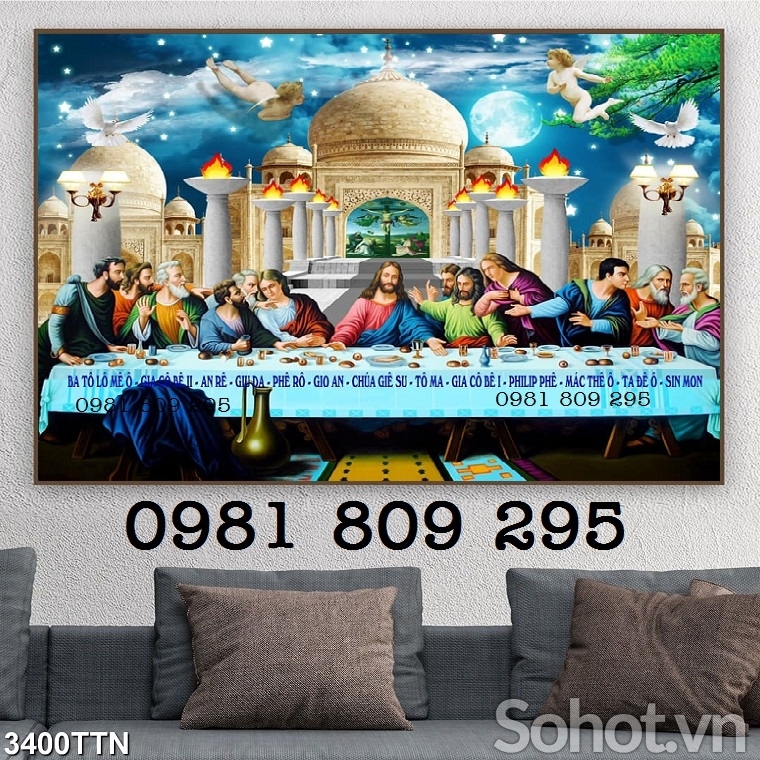 Tranh ốp tường , gạch 3d 12 tông đồ công giáo HN9955