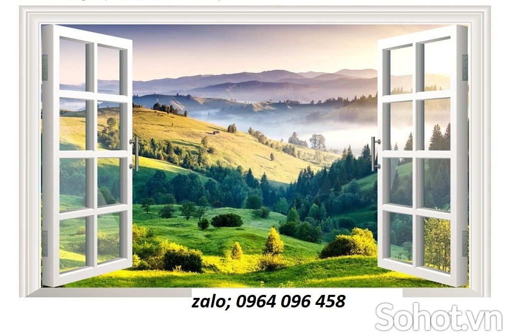 Tranh gạch 3d dán tường cửa sổ - 854CM