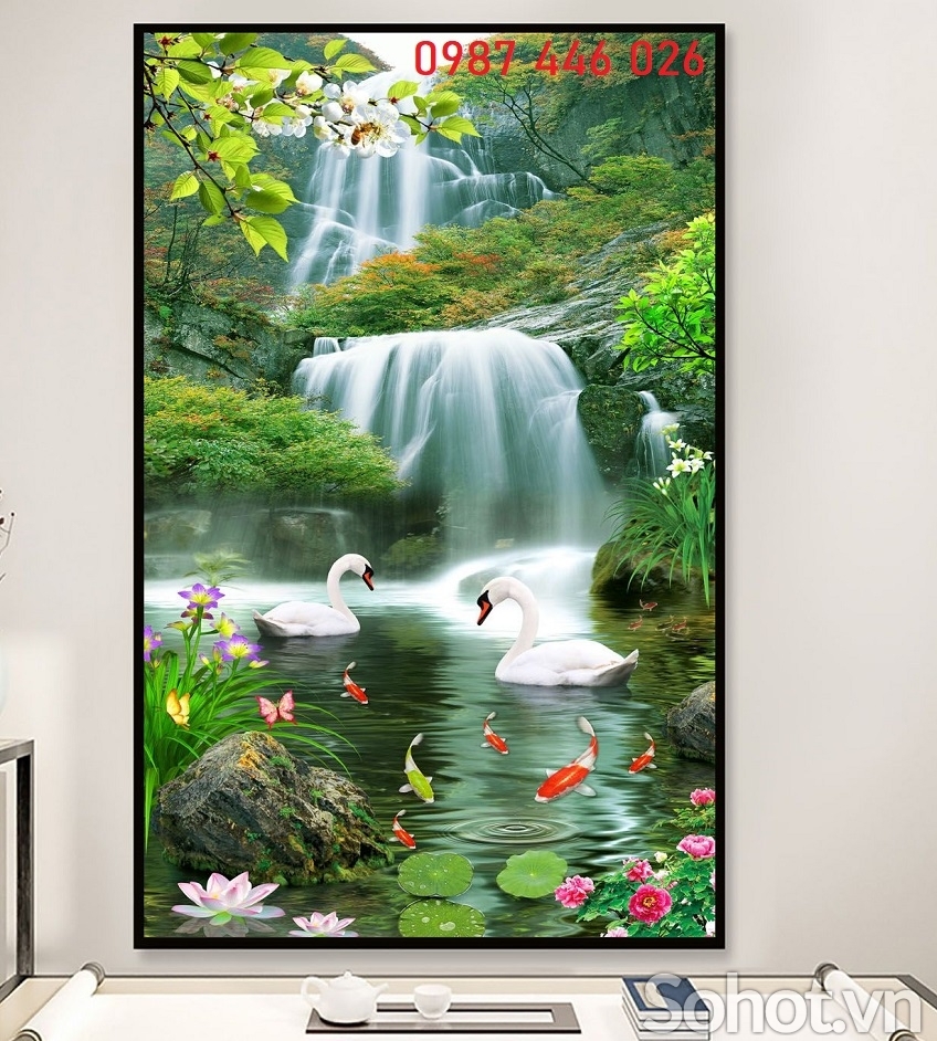 Gạch 3d tranh gạch men thác nước HP9873