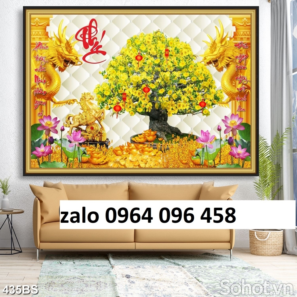 Tranh gạch 3d hoa mai ốp tường - CX42