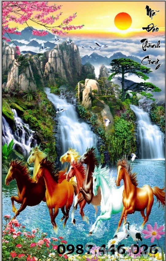 Tranh gạch men mã đáo thành công HP27722