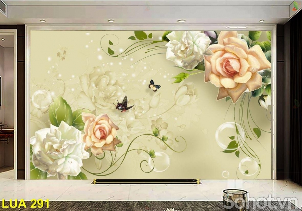 Tranh gạch 3D ốp tường trang trí phòng khách