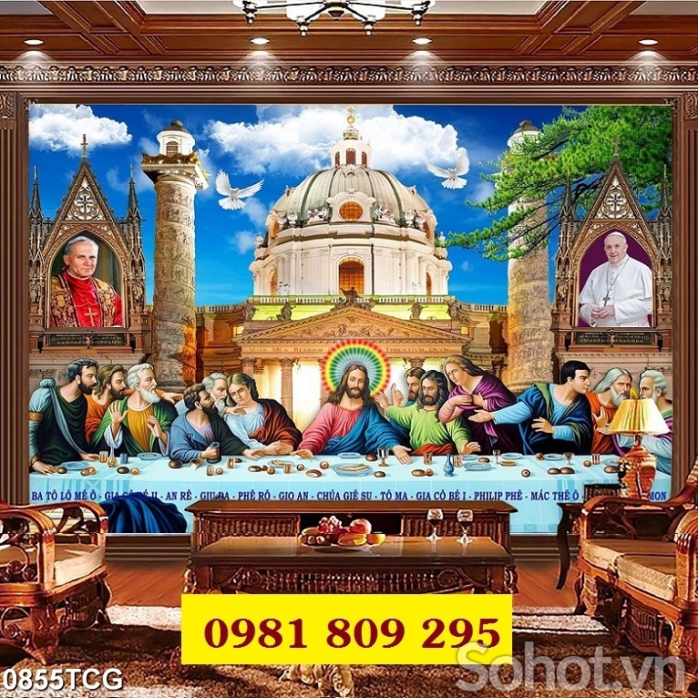 Tranh 3d công giáo , tranh gạch ốp tường đẹp