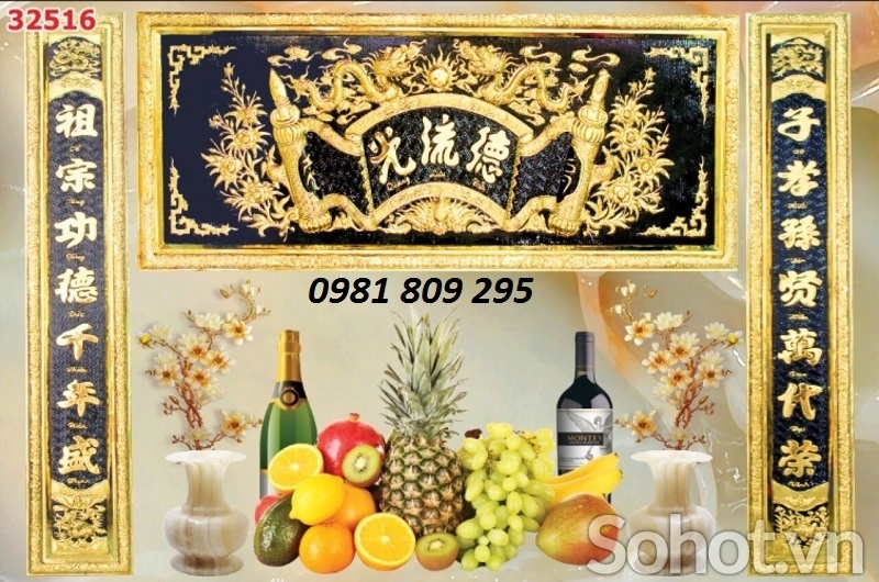 mẫu tranh phòng thờ- gạch tranh 3d