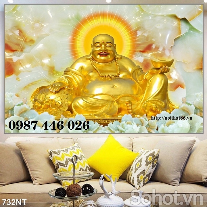 Tranh gạch men phật di lặc HP872