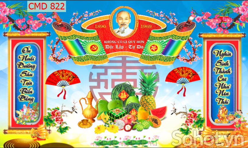 Tranh phòng thờ gia tiên - tranh câu đối