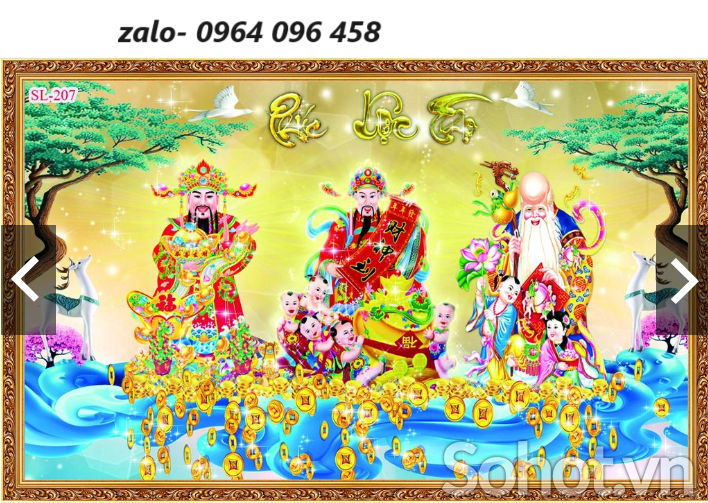 Tranh gạch 3d phúc lộc thọ - DFH90