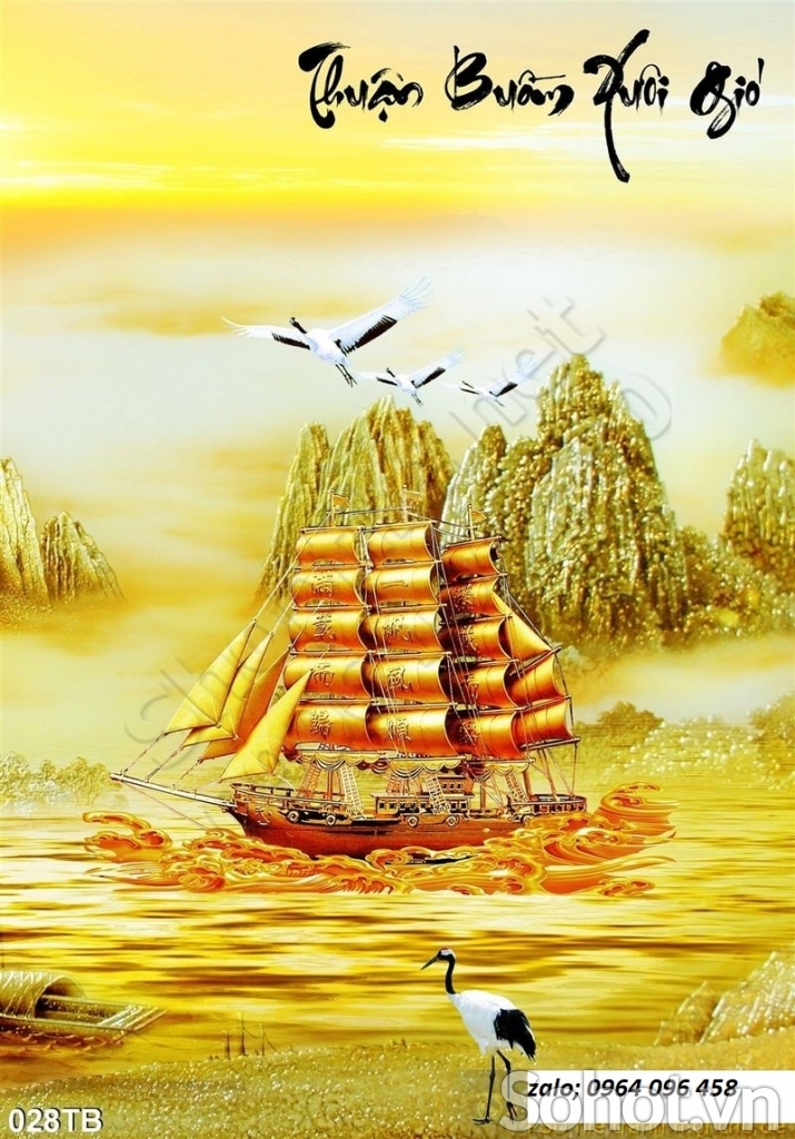 Tranh gạch 3d thuận buồm xuôi gió - GFD43