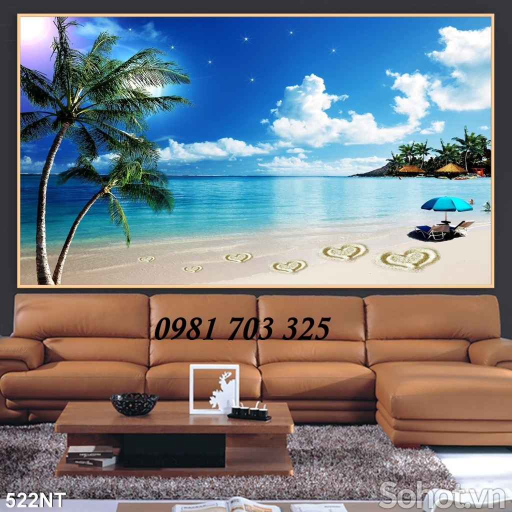 gạch tranh phong cảnh, tranh 3D bãi biển