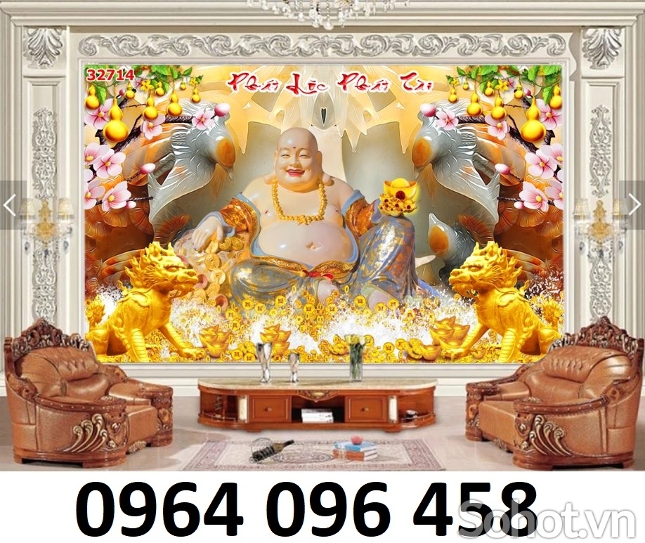 tranh phật phòng thờ - tranh gạch 3d phòng thờ - DNV31