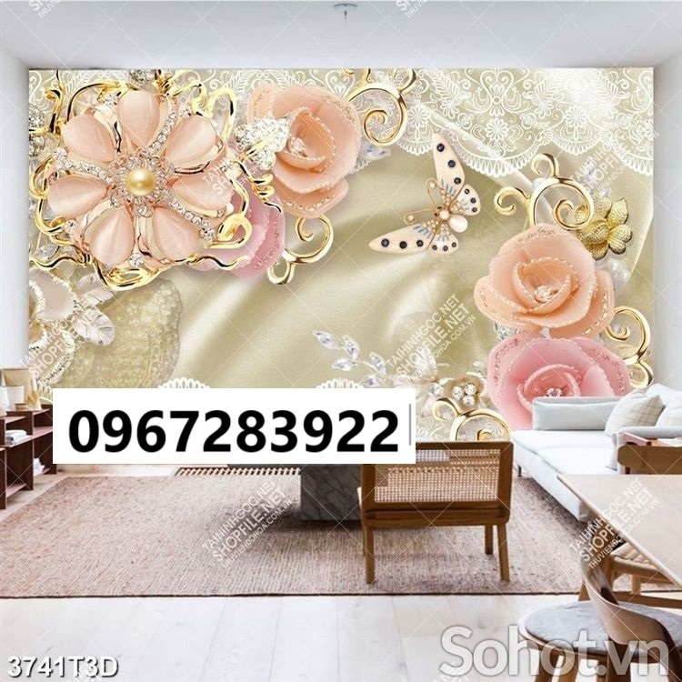 Gạch tranh hoa 3d trang trí
