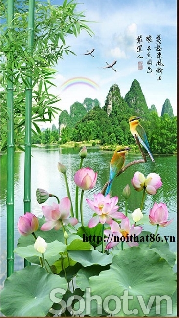 Tranh gạch hoa sen HP0282