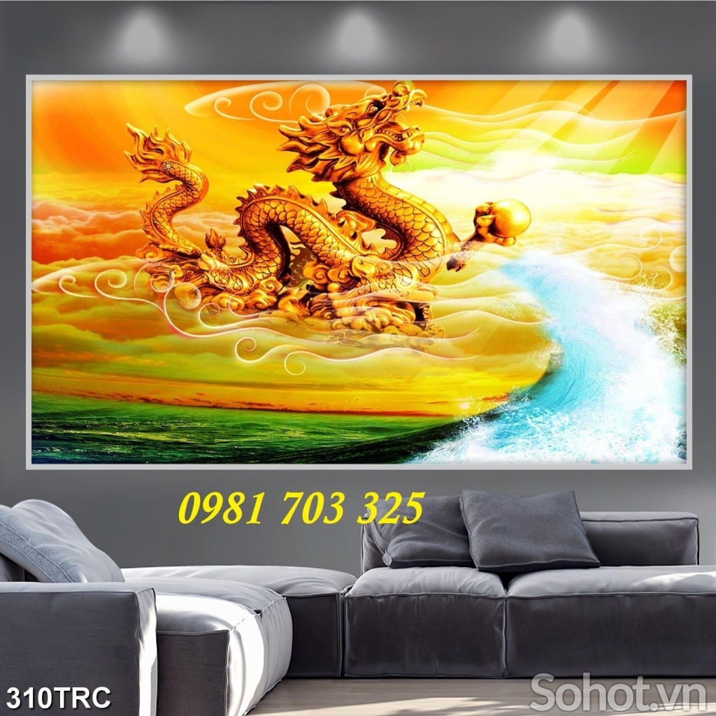 Gạch men 3D, tranh rồng phong thủy tài lộc