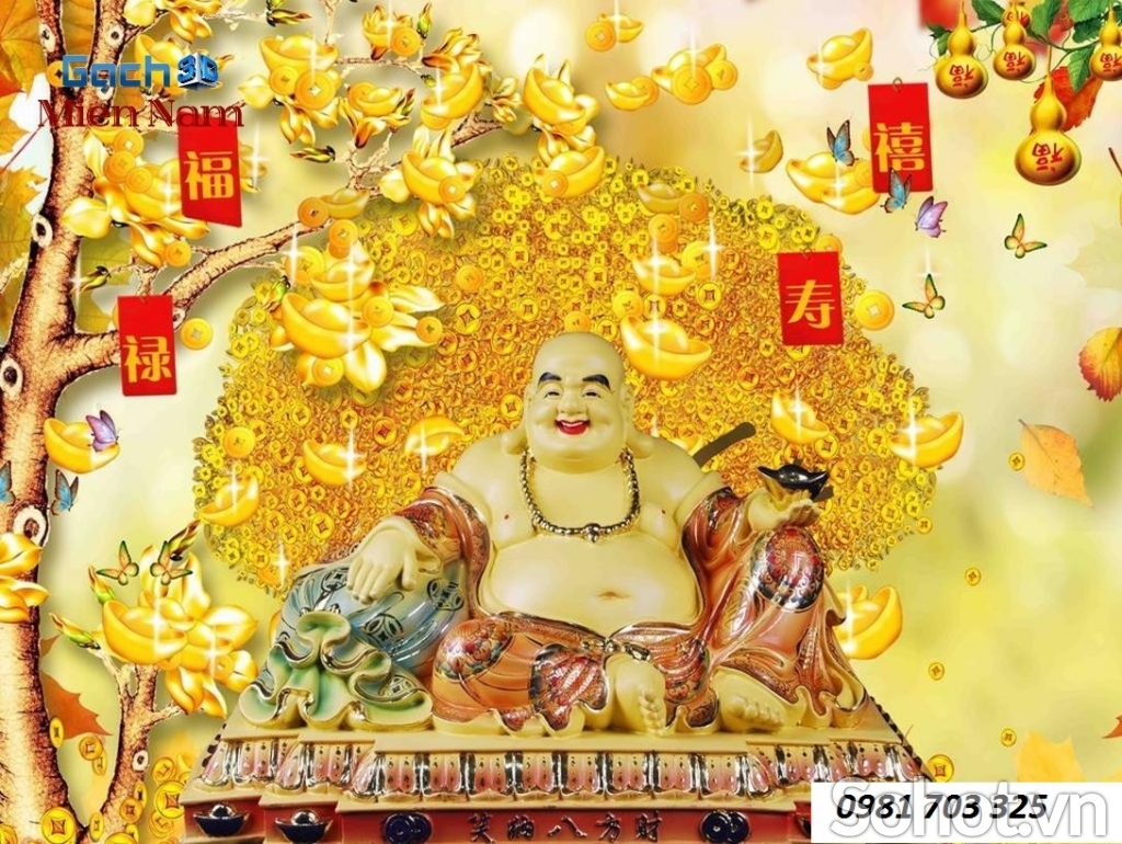 gạch tranh phật di lặc