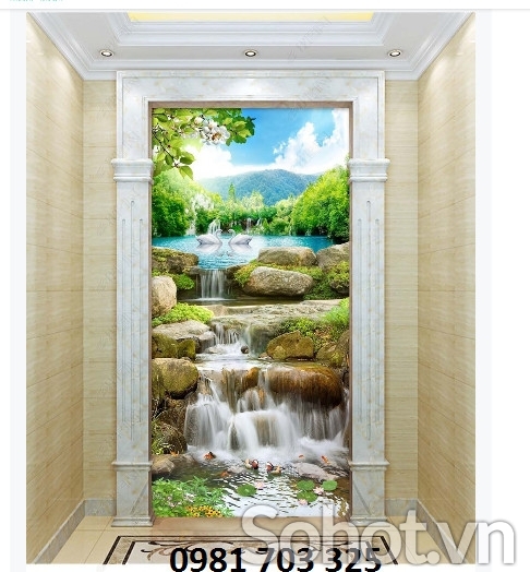 Gạch tranh khổ đứng 3d ốp tường