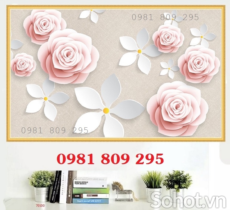 Gạch trang trí 3d hoa ngọc ốp tường