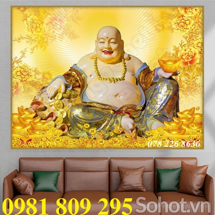 Mẫu gạch tranh thần tài 3d