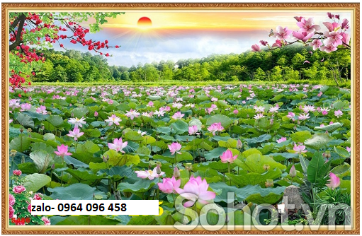 Tranh gạch 3d ốp tường hoa sen - LCDC43