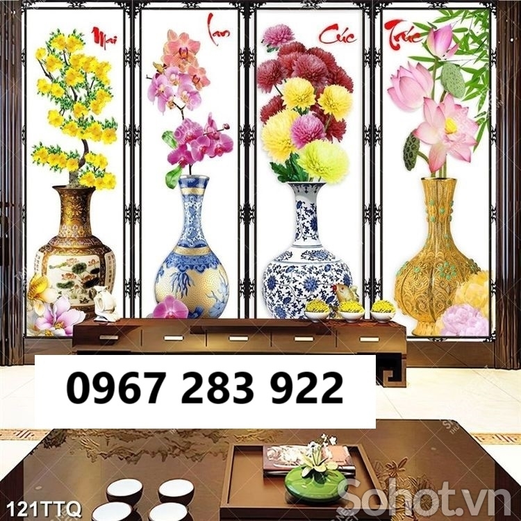Gạch tranh đẹp tứ quý phong thủy