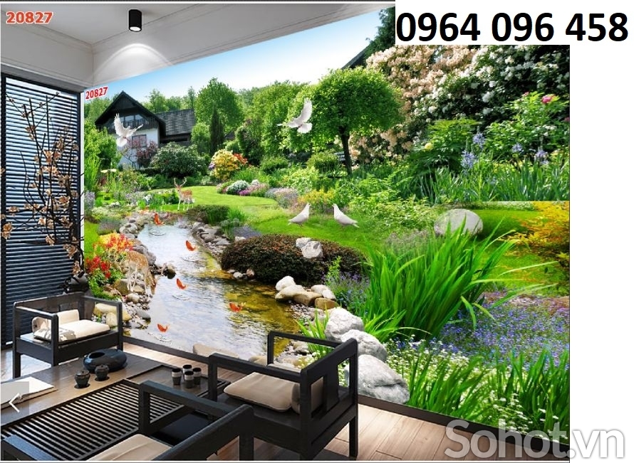 Tranh gạch 3d sơn thủy hữu tình - 666SB